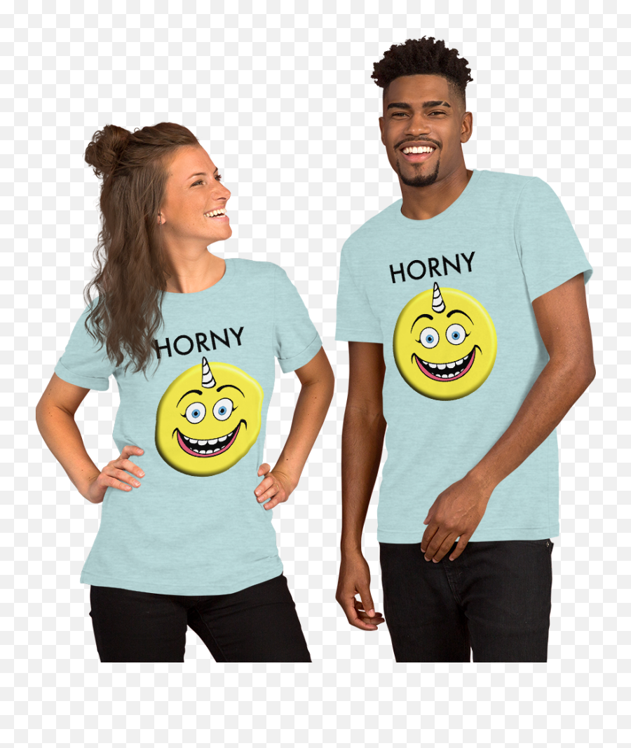 Emoji Horny - Shortsleeve Unisex Tshirt U2014 Smile Now Productions,Blue Emoji