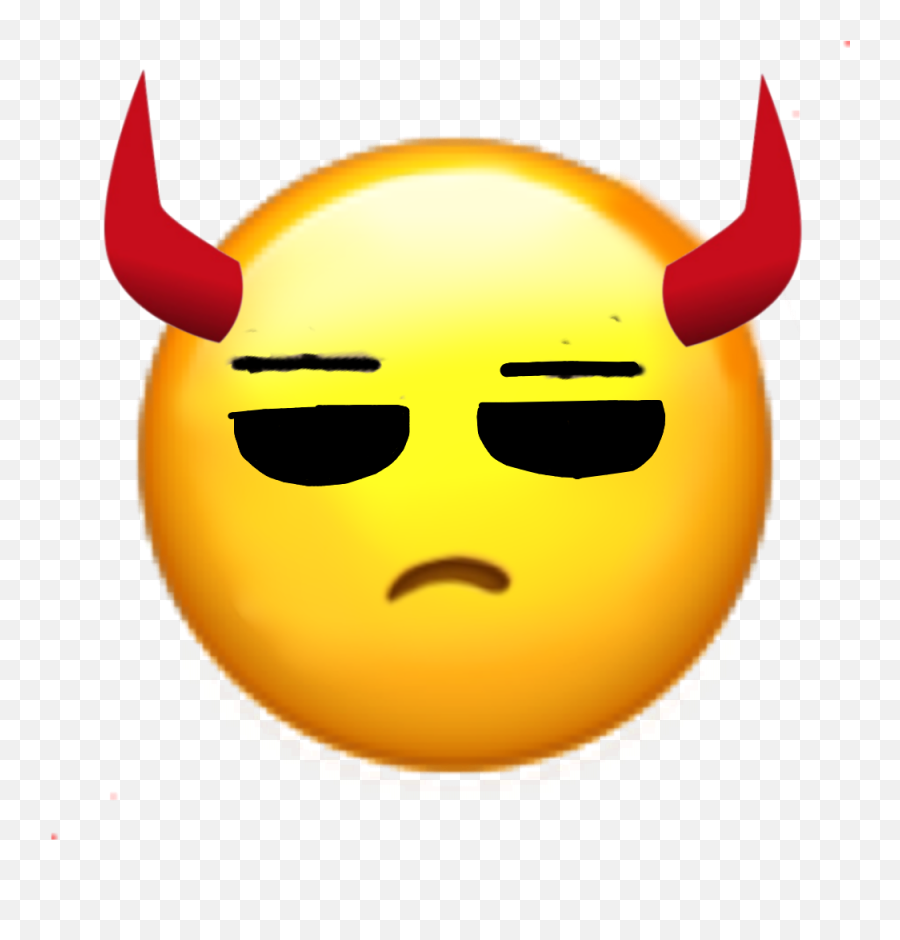 Demon Emoji Horns Eyes Sticker By Emojistickers - Happy,Demon Emoji