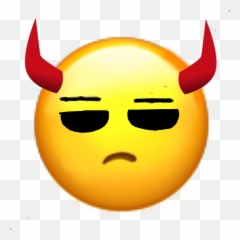 Demon Emoji Horns Eyes Sticker By Emojistickers - Happy,Demon Emoji