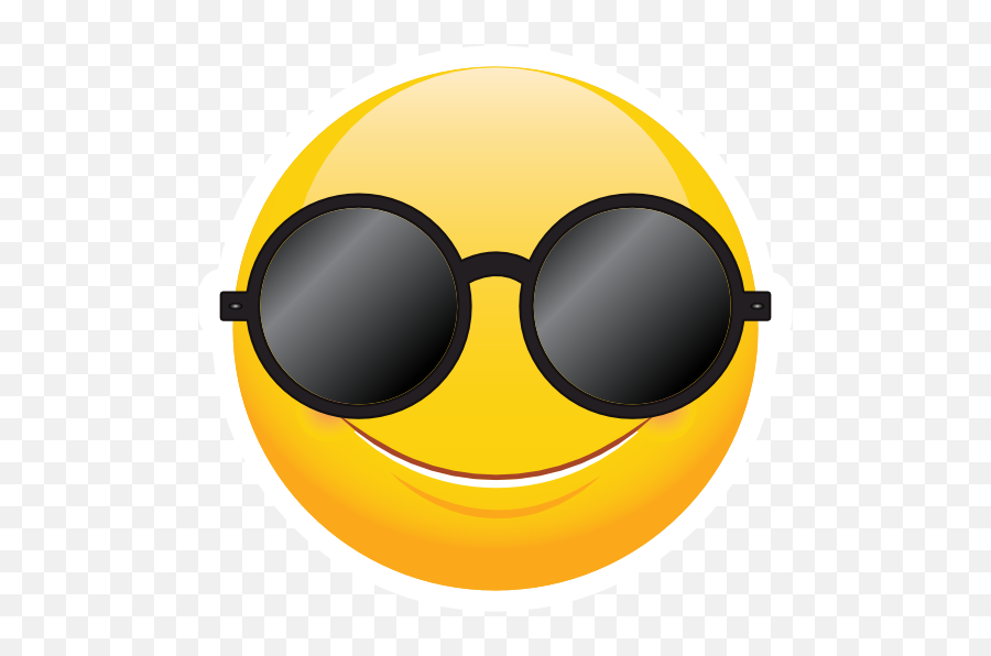 Cute Round Sunglasses Emoji Sticker - Emoji With Round Sunglasses,Sunglasses Thumbs Up Emoji