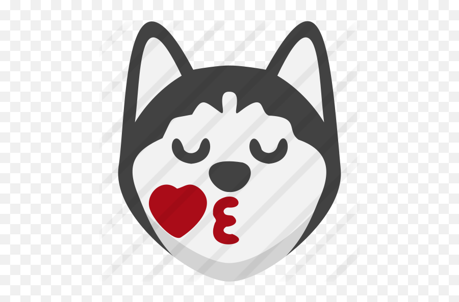 Kiss - Husky Emotikons Emoji,Facebook Dog And Cat Emoticon