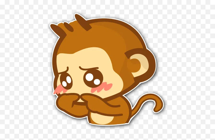 Creations Stickers For Whatsapp Page 2 - Cute Sad Monkey Cartoon Emoji,Yoyo Monkey Emoticon