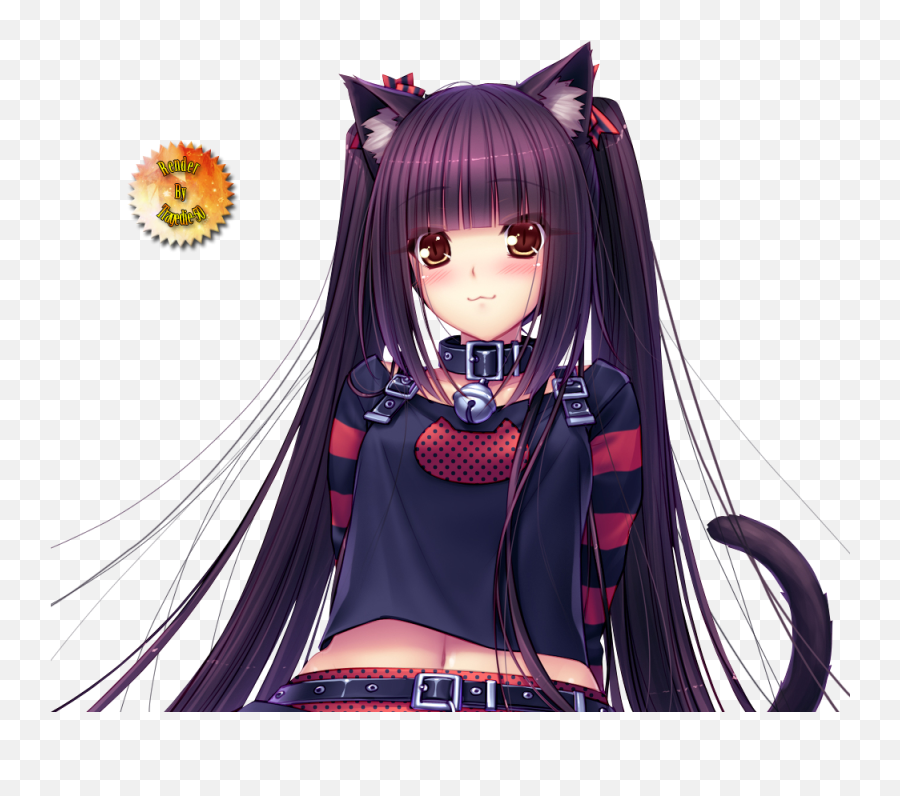 Anime Neko Anime Character Design Anime - Anime Render Girl Purple Emoji,Anime Girls Emotion Chart