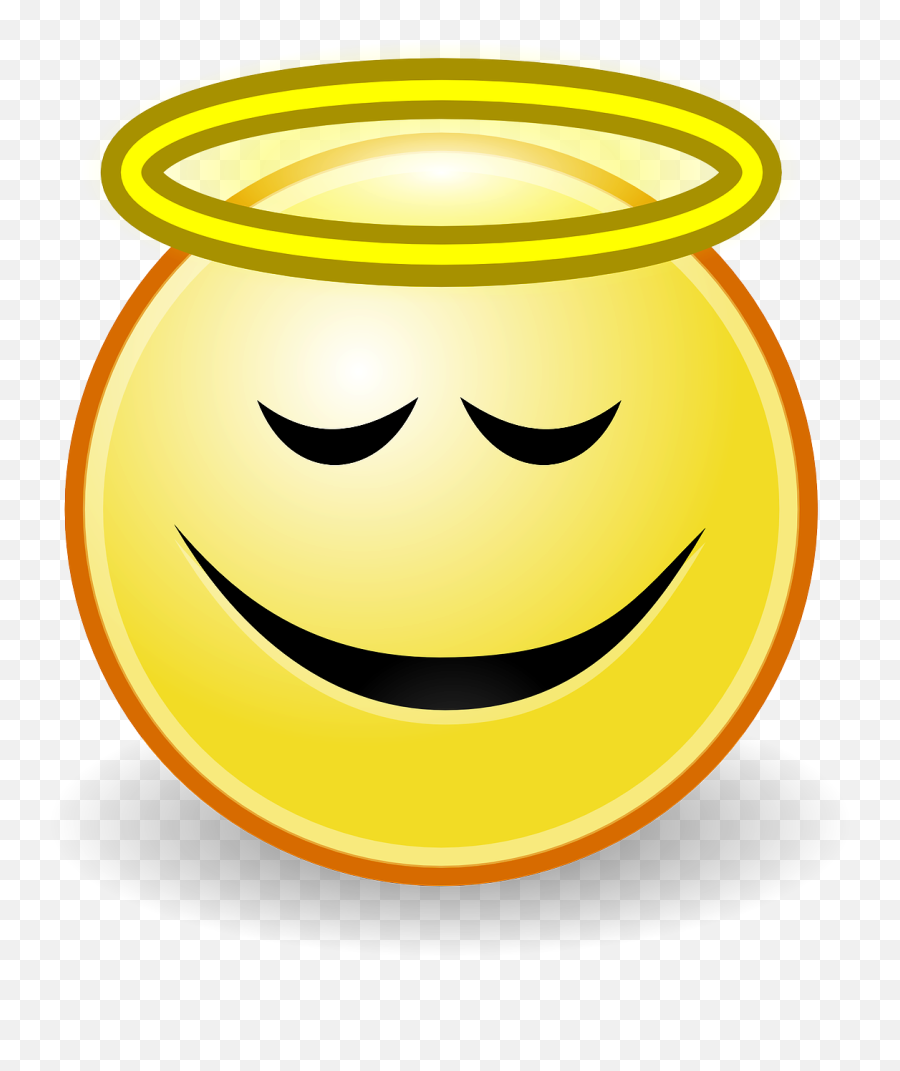 But Im - Cartoon Saint With Halo Emoji,Wordpress Squinty Emoticon