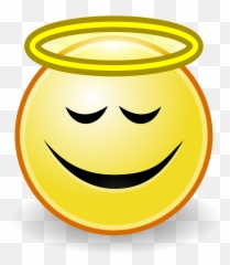 But Im - Cartoon Saint With Halo Emoji,Wordpress Squinty Emoticon