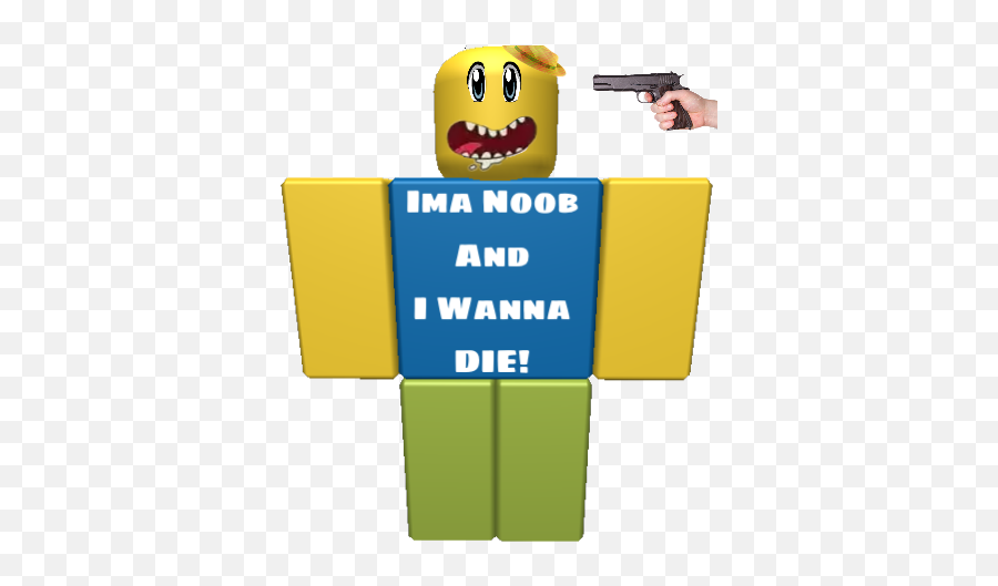 Download Noob Roblox Roblox Noob - Noob Roblox Character Oof Emoji,Blue Revolver Emoticon