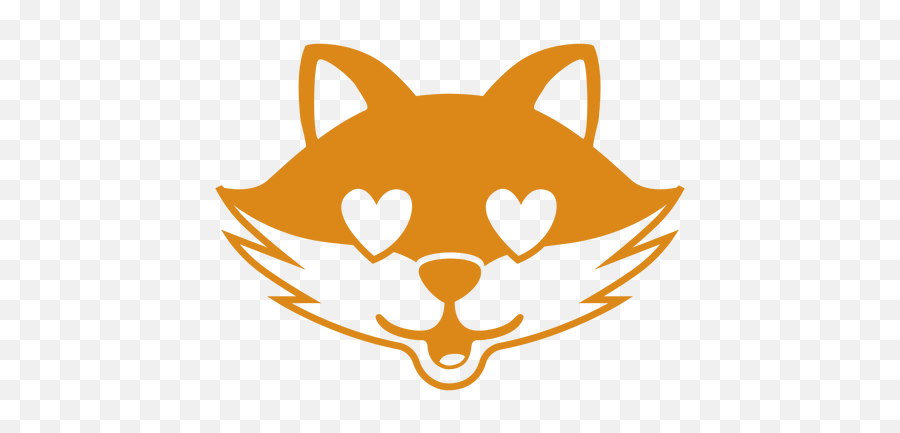 Fox Enamoured Head Muzzle Flat - Snout Emoji,Fox Animal Emotions