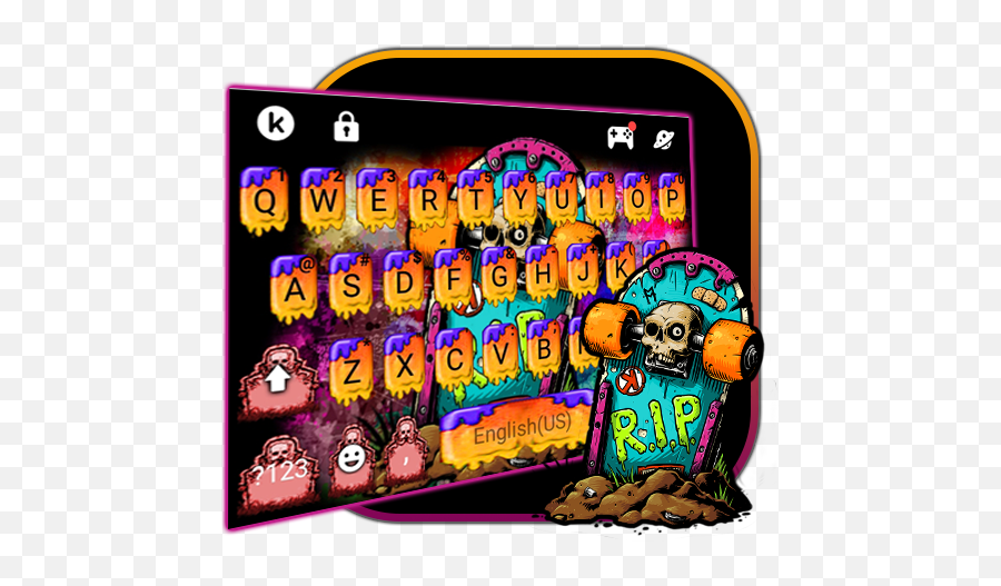 Updated Skate Graffiti Skull Keyboard Theme Pc Android Emoji,Skull Emoji Funny Copy And Paste