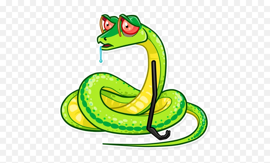 Telegram Sticker From Sneaky Snakie Pack Emoji,Green Snake Emoji