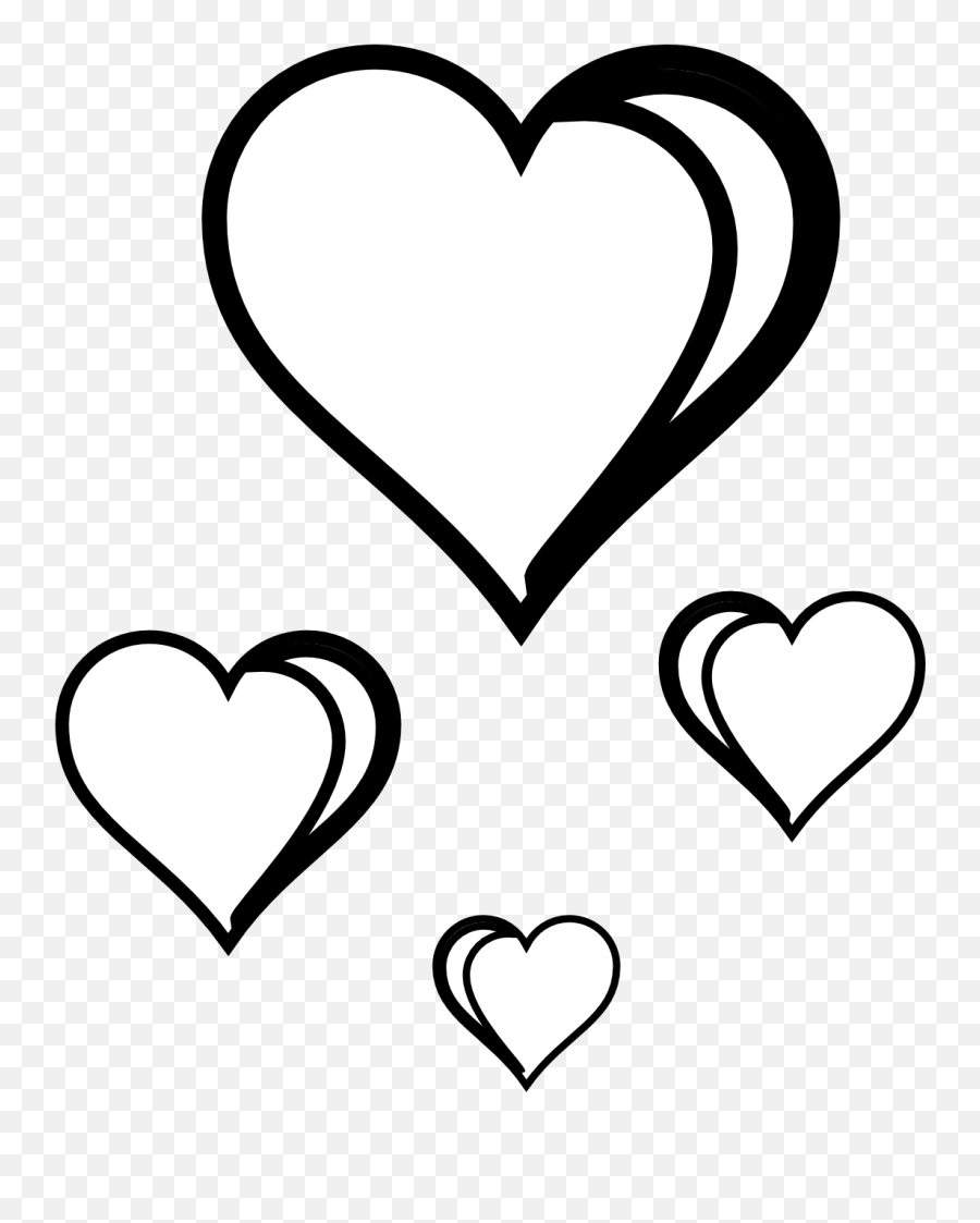 White Heart Png - Love Heart Clipart Black And White Emoji,Black Outline Heart Emoji