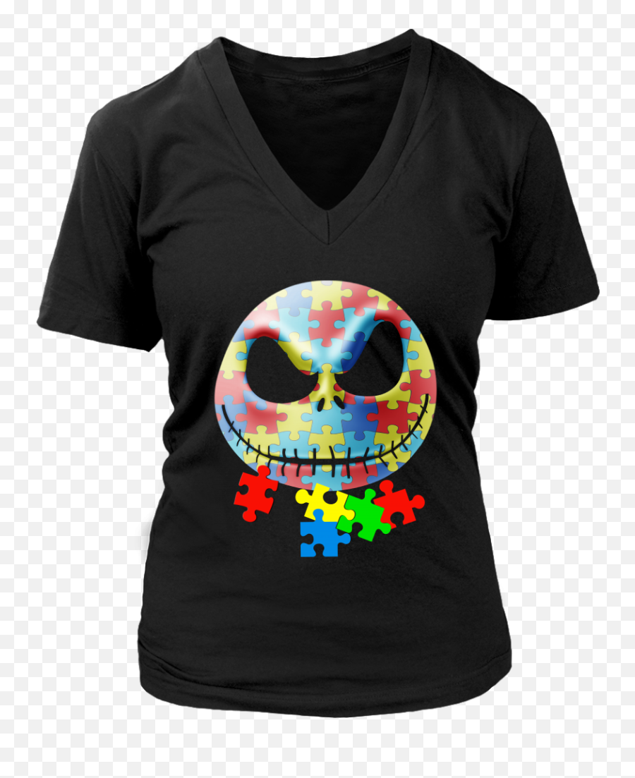 Skull Jack Skellington Autism Awareness Puzzle Piece Shirt Emoji,Stank Face Emoticon