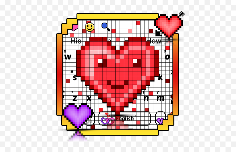 Smiley Pixel Heart Keyboard Theme - Apps En Google Play Emoji,Corazon Azul Emoji
