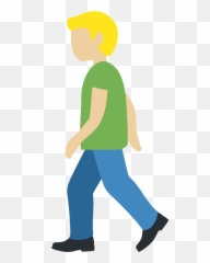Man Walking Emoji Clipart - Walking Emoji Twitter,Silhouette Of A Person Emoji Png