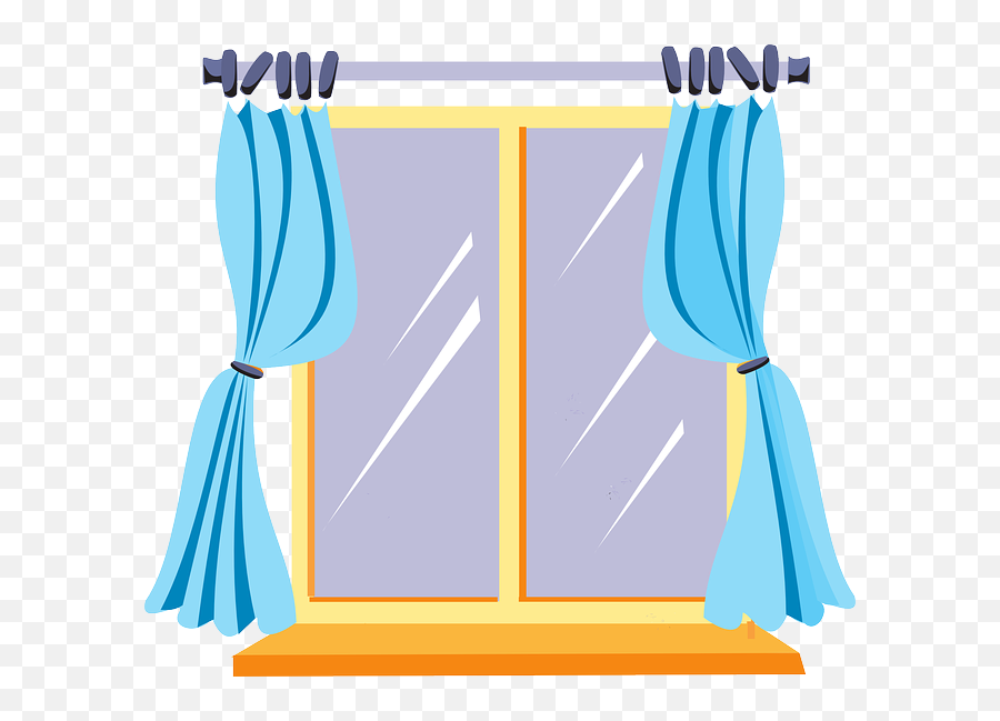 Curtain Clipart Classroom Window - Window Clip Art Emoji,Emoji Window Curtains