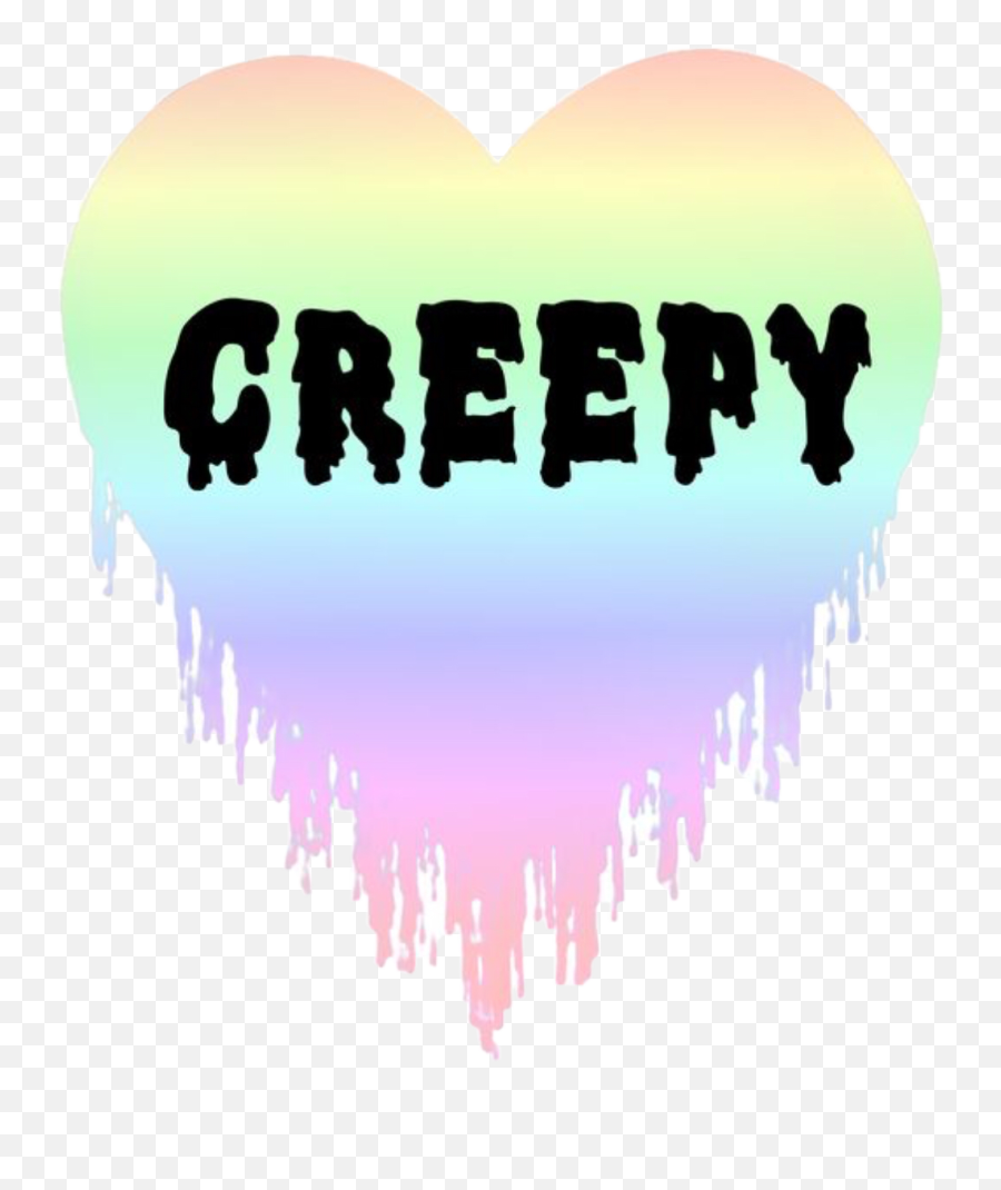 Creepy Pastel Melting Heart Sticker - Language Emoji,Melting Heart Emoji