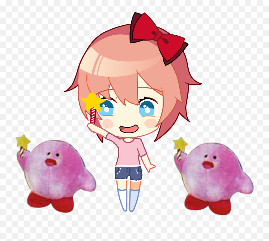 Sayirb Kirb Sayori Ddlc - Doki Doki Literature Club Poem Characters Emoji,I Have 2 Emotions Meme Kirby