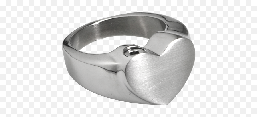 Bold Heart Ring Stainless Steel Ash Jewelry Memorial Gallery - Anillo Con Corazon De Metal Emoji,Heart Emoticon Ring Silver