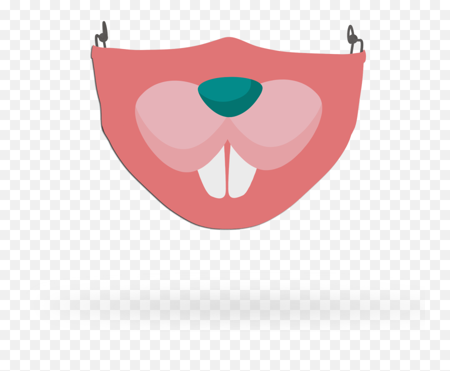 Kids Pink Bunny Face Covering Print - Happy Emoji,Bunny Face Emoji