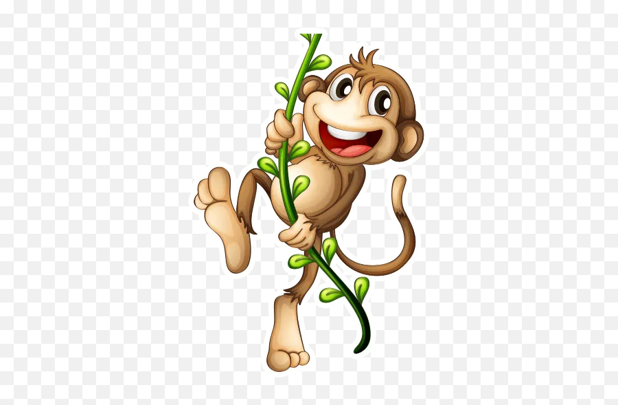 Animated Funny Stickers For Whatsapp Personal Sticker - Swinging Monkey Clipart Transparent Emoji,3 Monkey Emojis