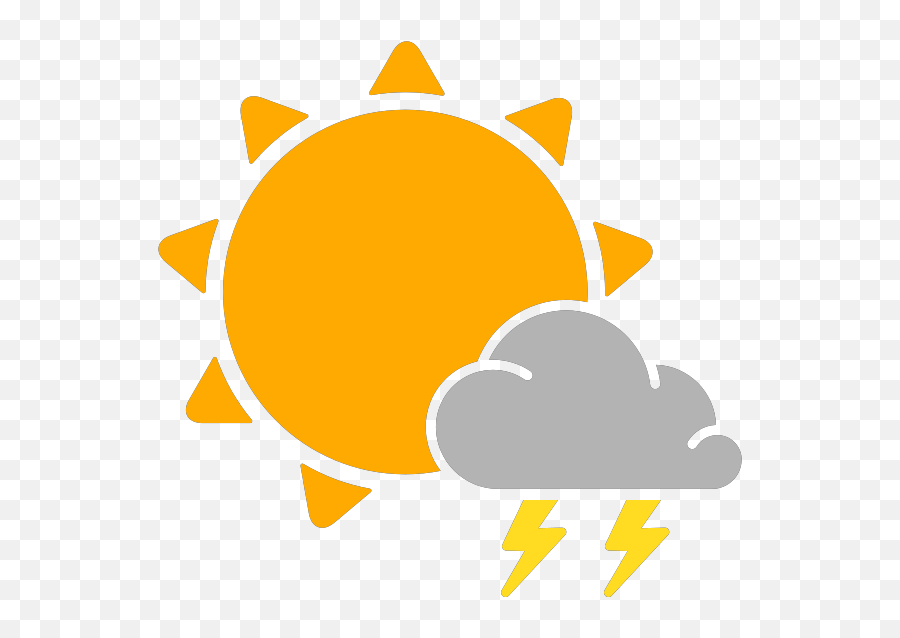 Sunny Clipart Kind Weather Sunny Kind - Scattered Thunderstorm Icon Emoji,Weather And Emotions