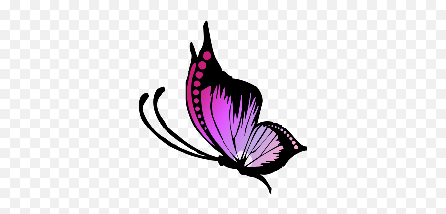 Butterfly4gradient5 - Decals By Exoil Community Gran Transparent Background Pink Butterfly Clipart Emoji,:3c Emoji