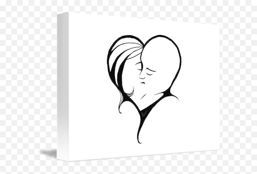 Sketch Heart Love Single Canvas Wall Art Picture Print - Language Emoji,Emoji Print Leggings