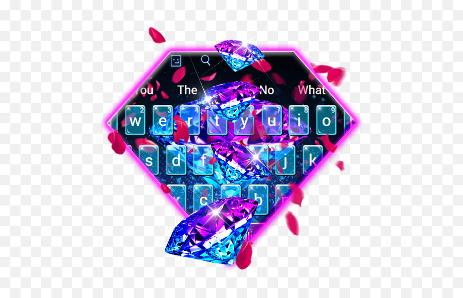 Glowing 3d Diamond Rose Petals Keyboard - Dot Emoji,Glowing Star Emoji