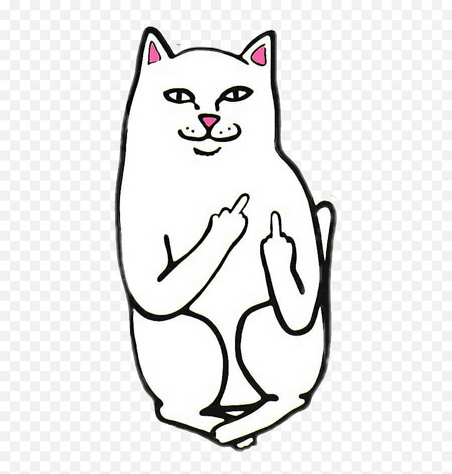 Ripndip Cat Cats White Sticker - Rip And Dip Cat Emoji,Dedo De Enmedio Emoticon