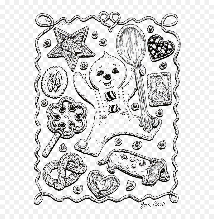 Coloring Free Gingerbread House Page - Coloriage Cuisinier Magique Emoji,Gingerbread Man Templtae Emotions