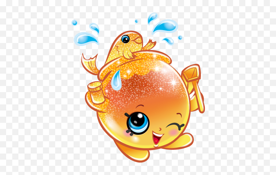 Goldie Fishbowl Art Official Shopkins - Shopkins Para Dibujar Con Color Emoji,Fishbowl Emoji Transparent