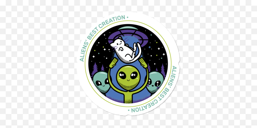 New Alien Stickers Design By Humans - Happy Emoji,Fortnite Stickers Png Emoticon
