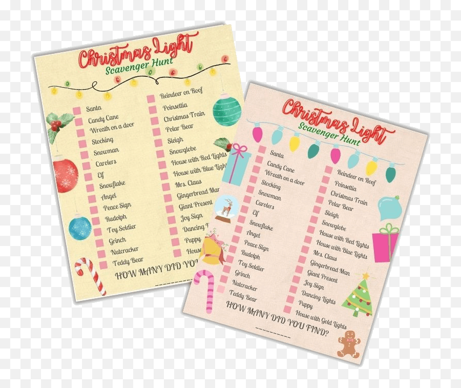 Easy Fun Christmas Light Scavenger - Dot Emoji,Emotion Scavenger Hunt Pdf