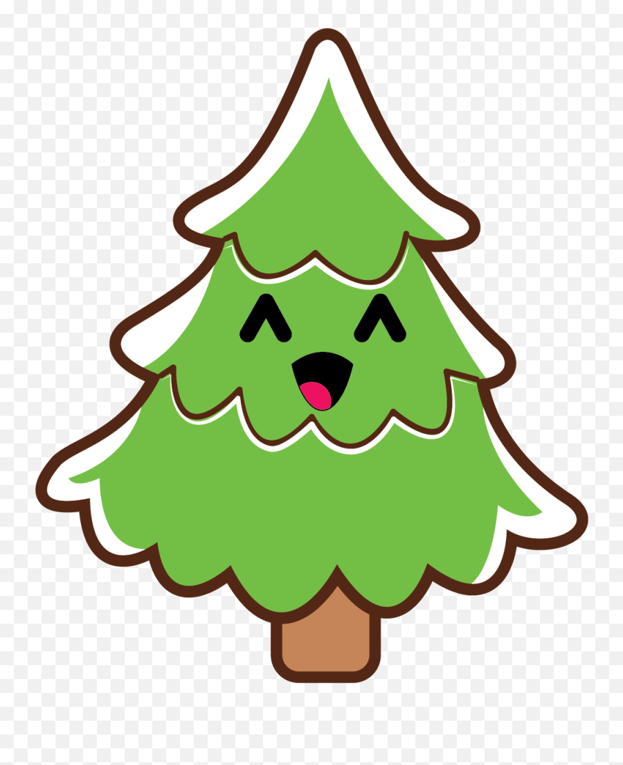 Kawaii Christmas Illustration - 021 New Year Tree Emoji,Emojis De Navidad Para Dibujar