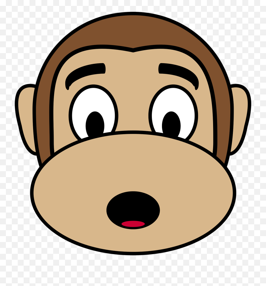 Ape Chimpanzee Monkey Gorilla Face - Monkey Emoji Full Surprised Animal Face Cartoon,Surprised Face Emoji