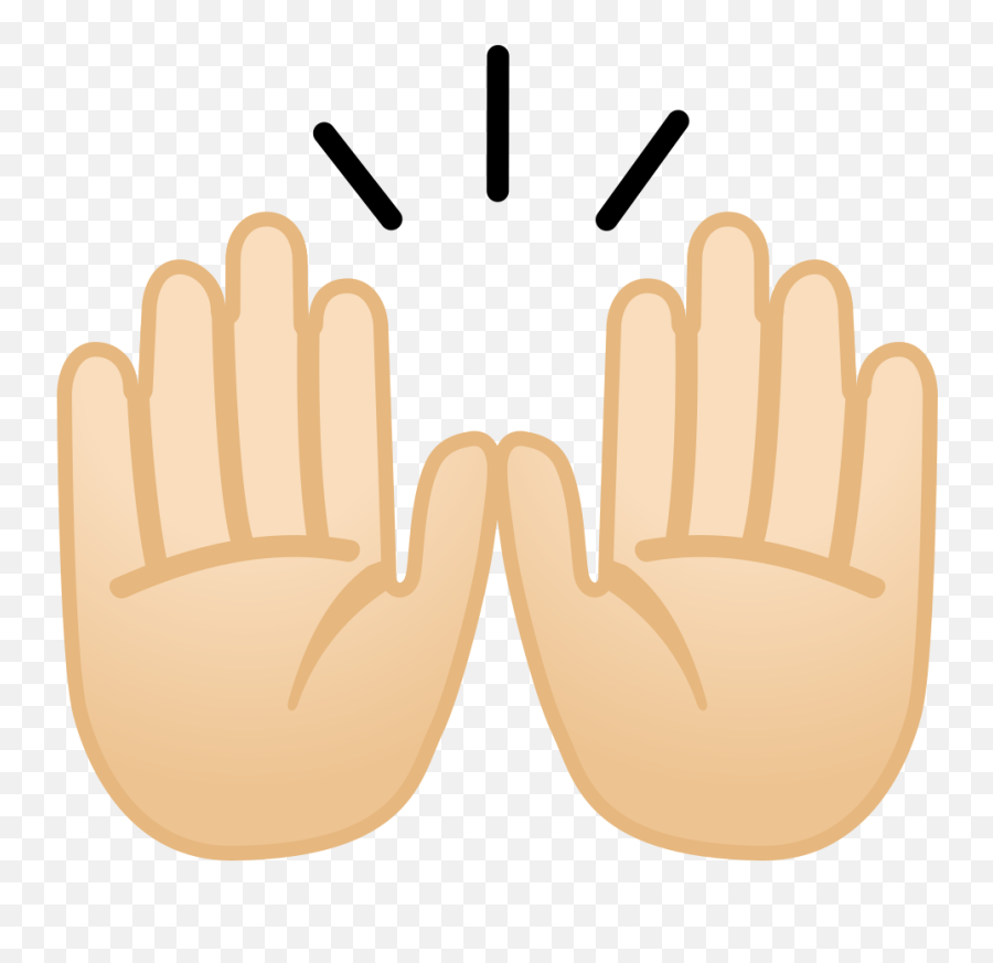 Raising Hands Light Skin Tone Icon Noto Emoji People - Raising Hands Emoji Png,Hands Up Emoji