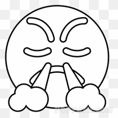 Download Hd How To Draw A Steam Face - Angry Emoji Line Drawing,Emoji Drawing