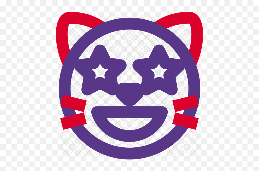 Cat Star Struck Emoji Icon - Happy,Purple Cat Emoji
