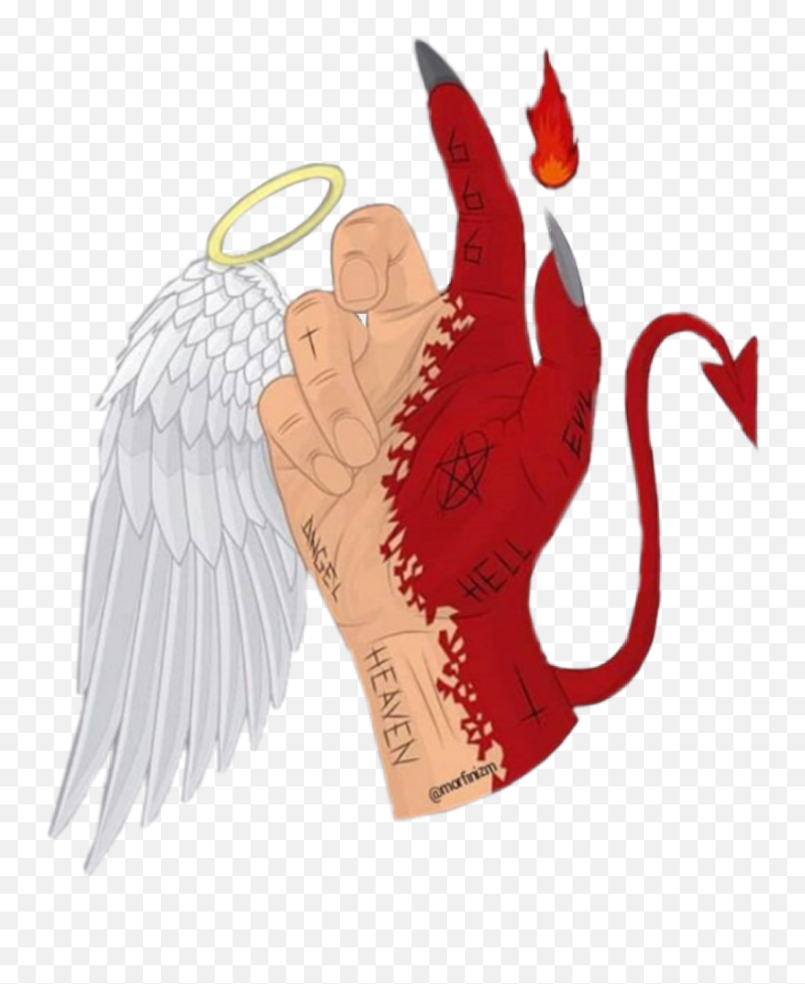 Edit Angel Angelwings Devil Sticker By Busemete1 - Fictional Character Emoji,Two Angels Two Devils Emoji