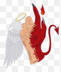 Edit Angel Angelwings Devil Sticker By Busemete1 - Fictional Character Emoji,Two Angels Two Devils Emoji