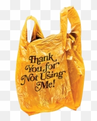 Aesthetic Yellow Grocery Sticker - Thank You For Not Using Me Plastic Bag Emoji,Grocery Bag Emoji