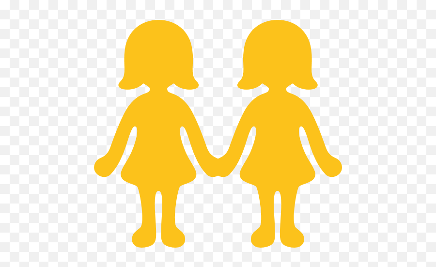 Two Women Holding Hands Id 7338 Emojicouk - Transparent Emoji Boy And Girl,Two Hands Up Emoji