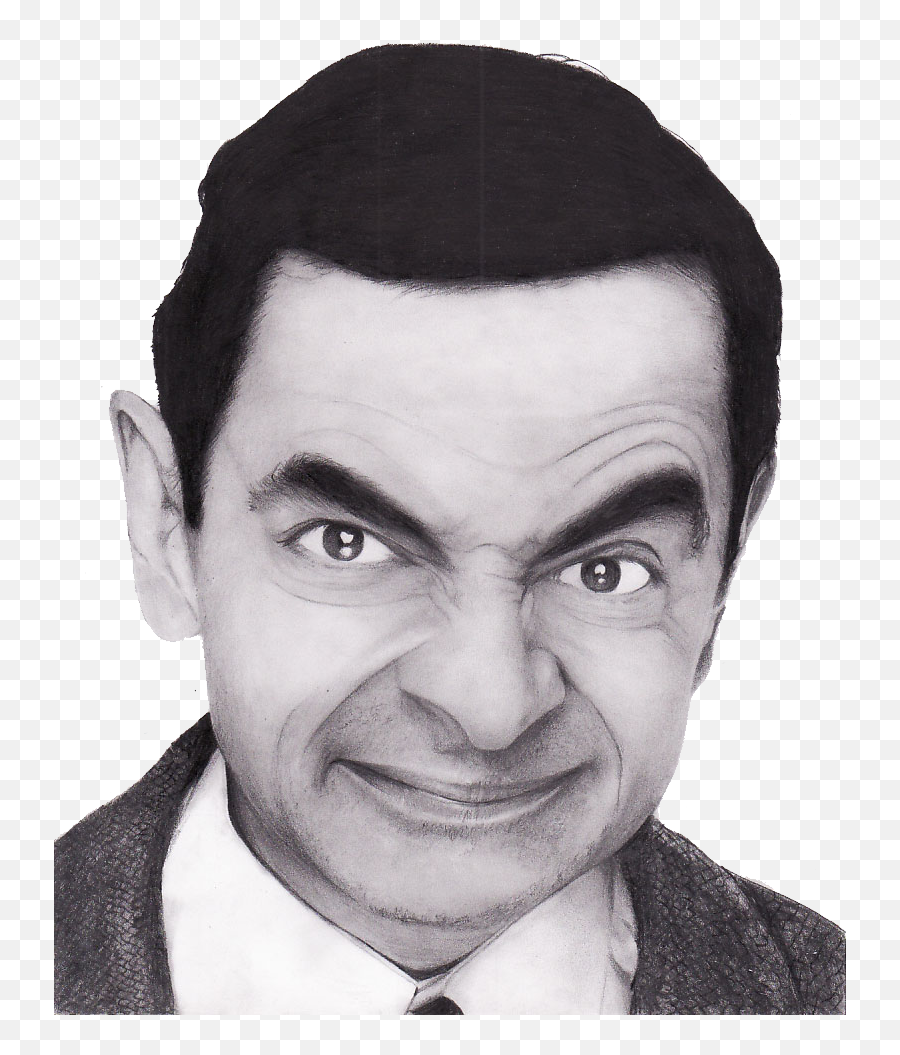 Mr - Black And White Png Portrait Emoji,Mr Bean Emoji