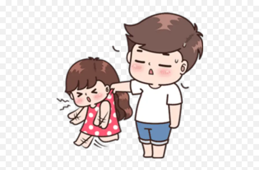 Boobib Cute Stickers For Whatsapp - Cute Angry Cartoon Couple Emoji,Wake Up Emoji 2