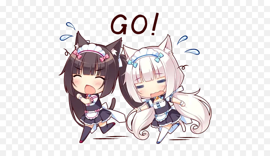 Nekopara Whatsapp Stickers - Nekopara Chocola And Vanilla Chibi Emoji,Nekopara Emoticons