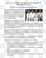 Doc Senior Citizens A Brief Statement On Them And How Is - Senior Citizen Speaks Summary Emoji,Bump Y One Emotion