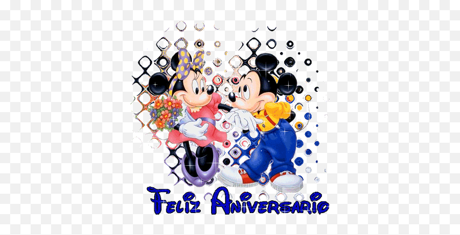 Gifs De Feliz Aniversario - 120 Peças De Imagens Animadas Mickey And Minnie Valentines Day Emoji,Love Emojis Gifis