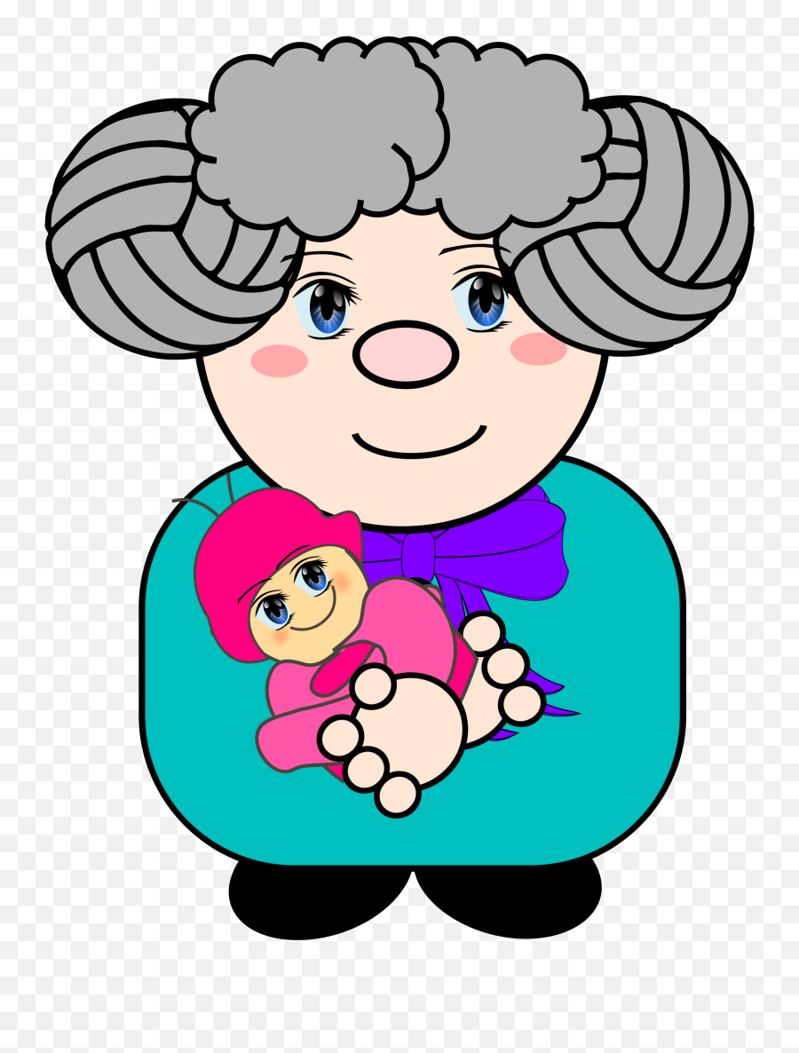Grandmother Head Clipart - Clip Art Library Grandma With Baby Svg Emoji,Sinistar Emoticon