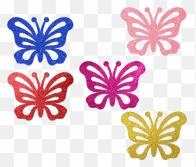 Aplique Glitter Borboleta Silhueta - Piffer E Cia Borboleta Da Minnie Png Emoji,Apliques De Emotions Em Eva