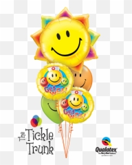 Get Well Balloon Bouquet Smiley Face Sun - Qalatex Balloon Bouquet Emoji,Larry Emoticon