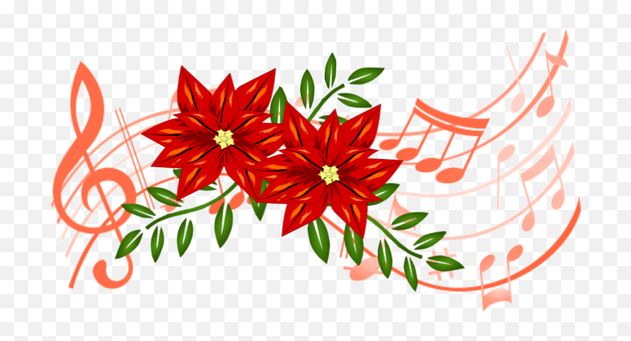Christmas Flower And Music Offering Form - Transparent Christmas Musical Notes Clip Art Emoji,Christmas Songs Using Emojis